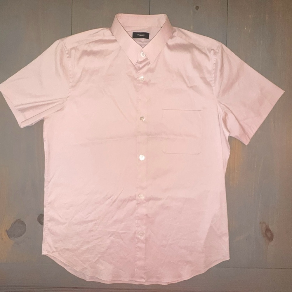 Theory Men’s Button Down Pink Shirt Size Large See Photos